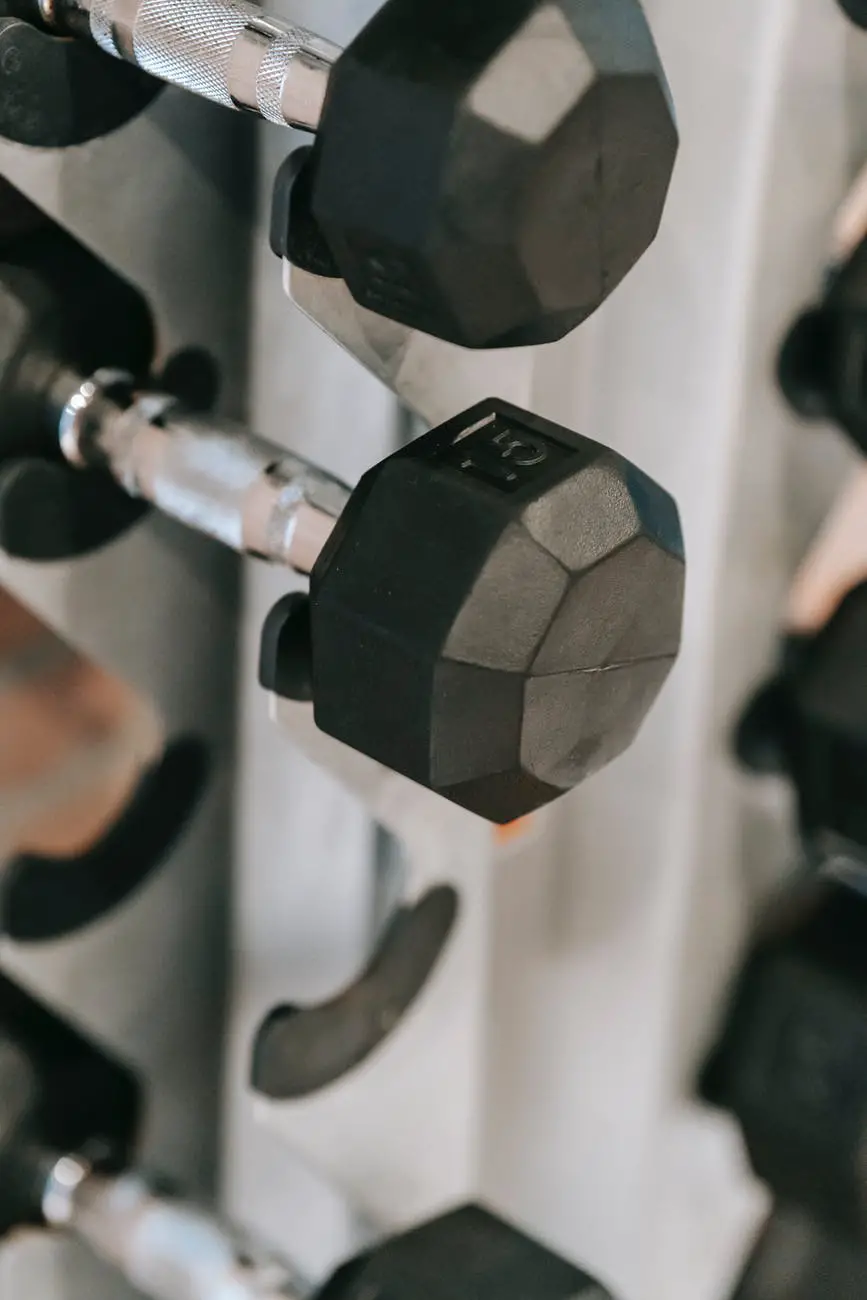 metal dumbbell stand in gym