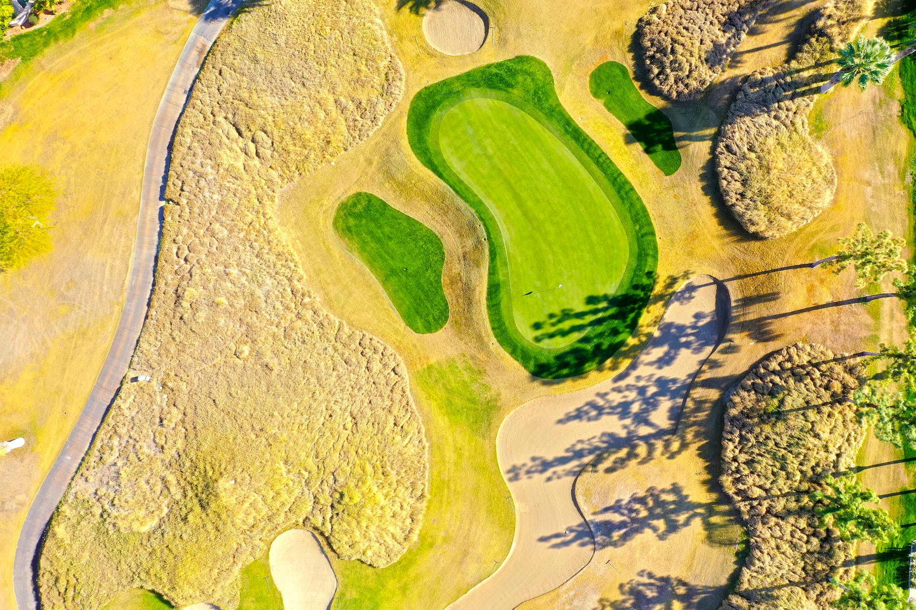 aerial shot of a golf course