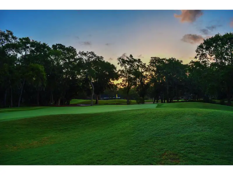 golf course before dark